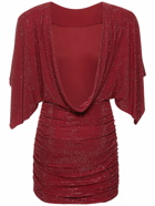 ALEXANDRE VAUTHIER - Glittered Draped Jersey Mini Dress