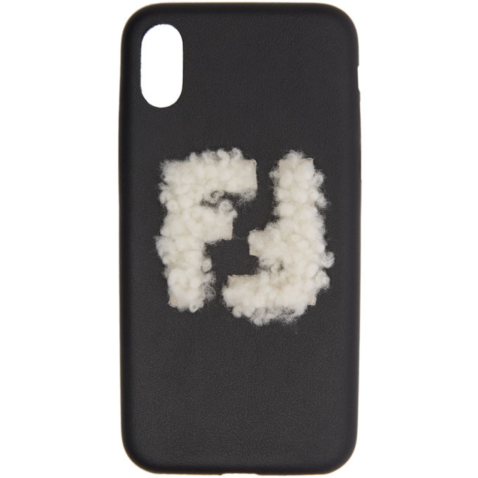 Fendi Black Shearling Forever Fendi iPhone X Case Fendi