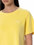 MC2 Saint Barth Woman Pale Yellow Terry Cotton Crewneck T-shirt Emilie