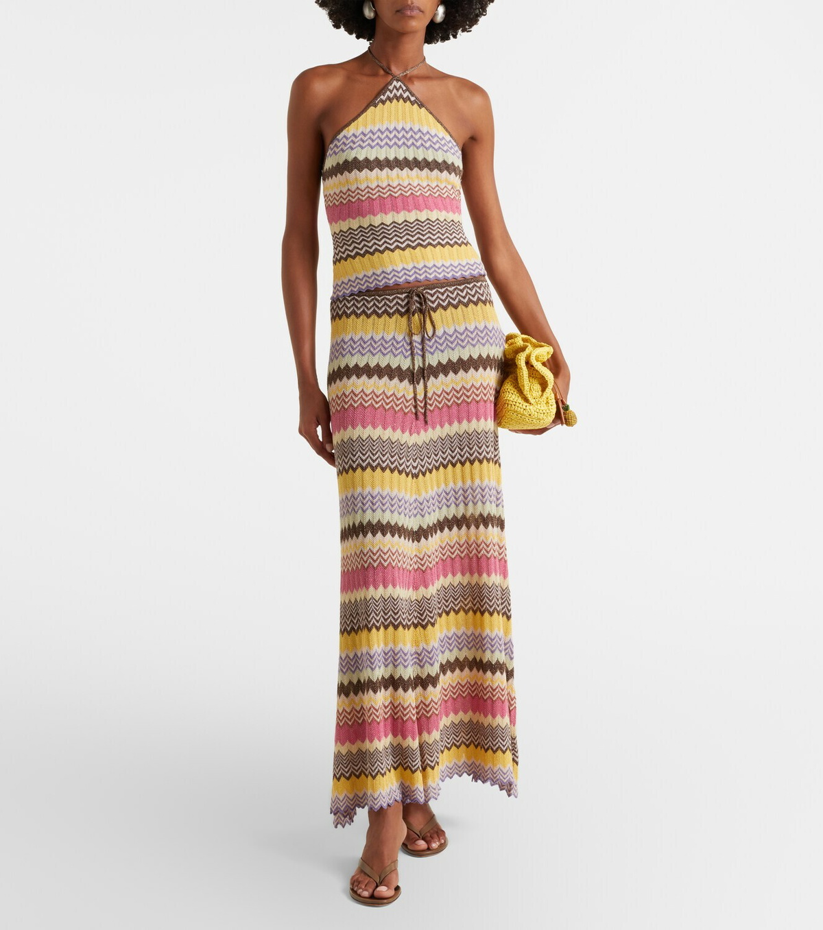 Faithfull Lamé maxi skirt