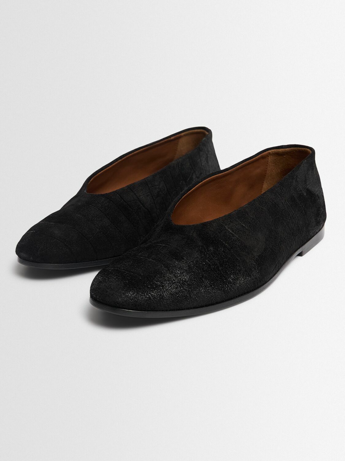 MARSELL Scivolo Embossed Suede Ballerina Flats