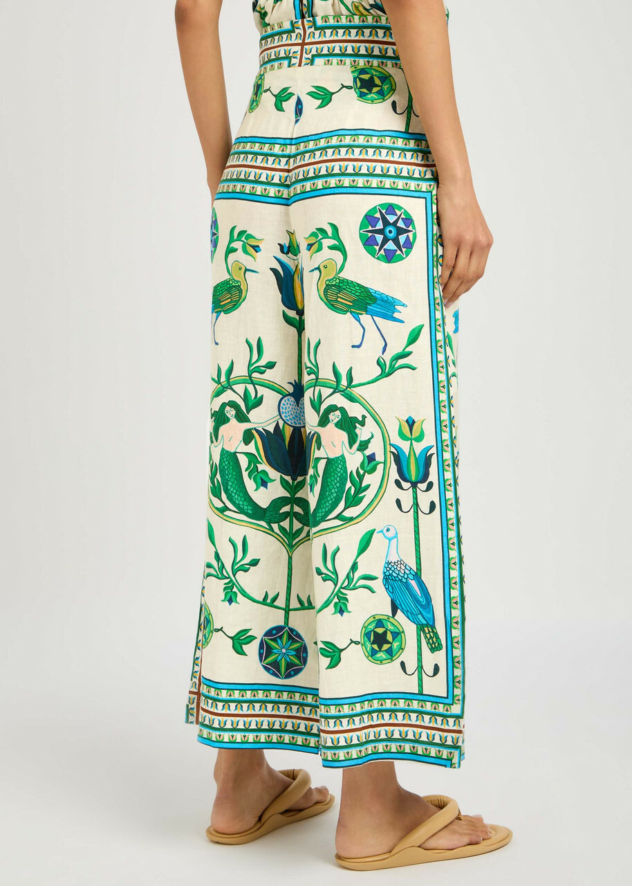 Lug Von Siga Maria Printed Linen Trousers Green