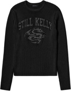 Still Kelly Black Crewneck Rib Sweater