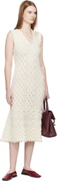 Jil Sander Off-White Pointelle Midi Dress