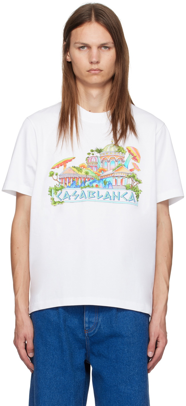 トップス CASABLANCA The Road to Knowledge S Casablanca White 'The Road To Knowledge' T-Shirt Casablanca