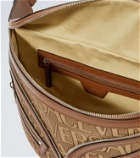 Versace Leather-trimmed jacquard belt bag