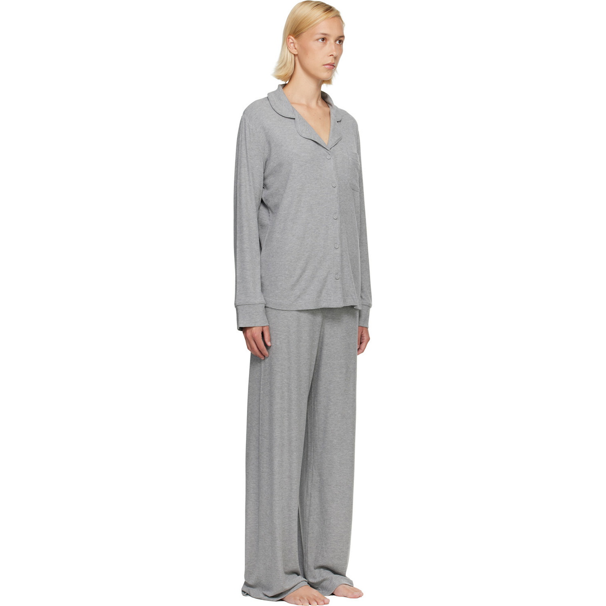 SKIMS Gray Soft Lounge Sleep Pyjama Set