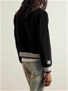 AMIRI - Logo-Appliquéd Leather-Trimmed Cotton-Blend Corduroy Varsity Jacket - Black