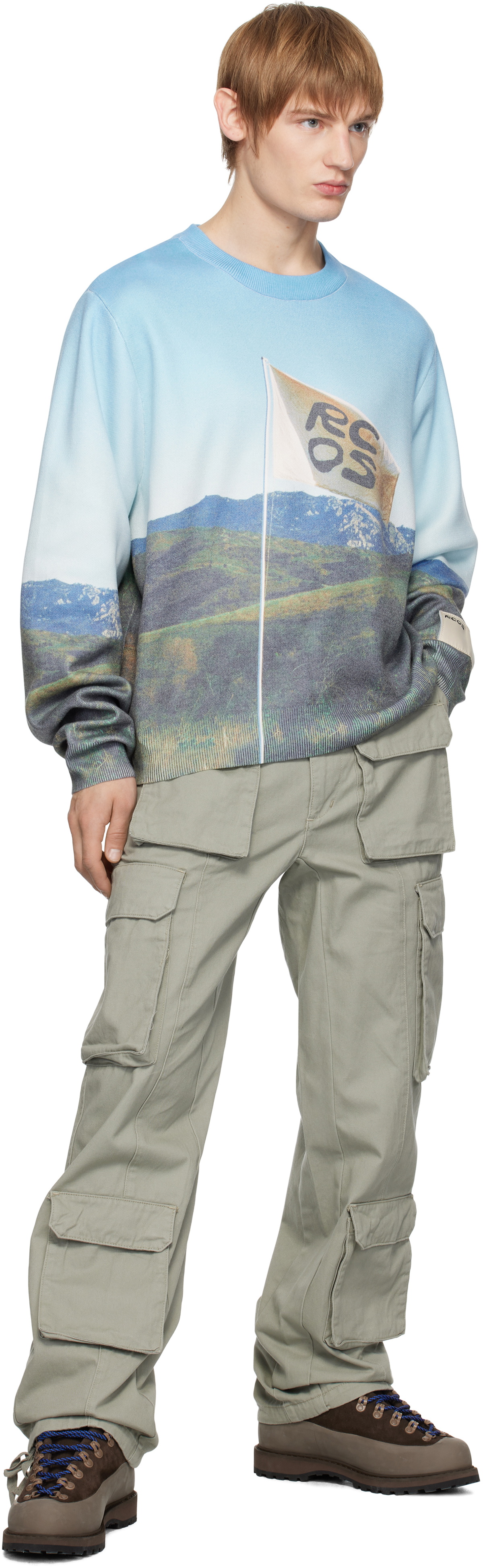 RCOS Multicolor Flag Print Knit Sweater