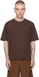 AURALEE Brown Crewneck T-Shirt