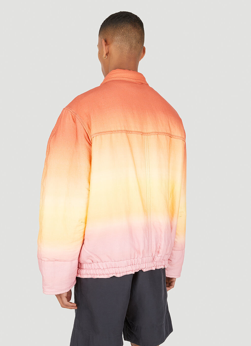 Karl Kani Gradient Denim shirt jacket in blue/pink