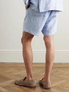 Oliver Spencer - Osborne Straight-Leg Linen Drawstring Shorts - Blue