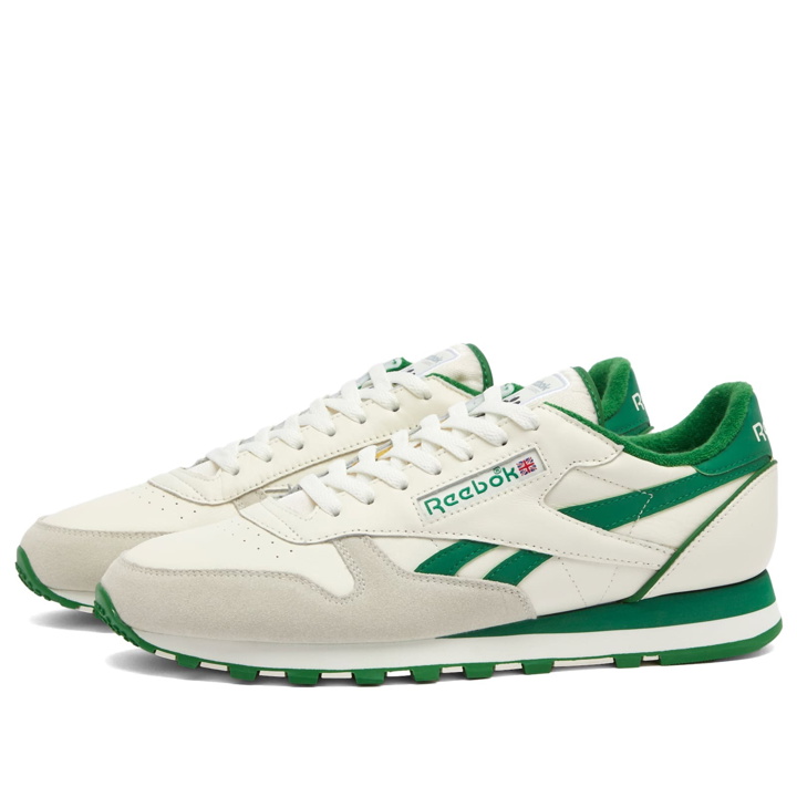 Photo: Reebok Men's CLASSIC LEATHER 1983 VINTAGE Sneakers in Chalk/Green
