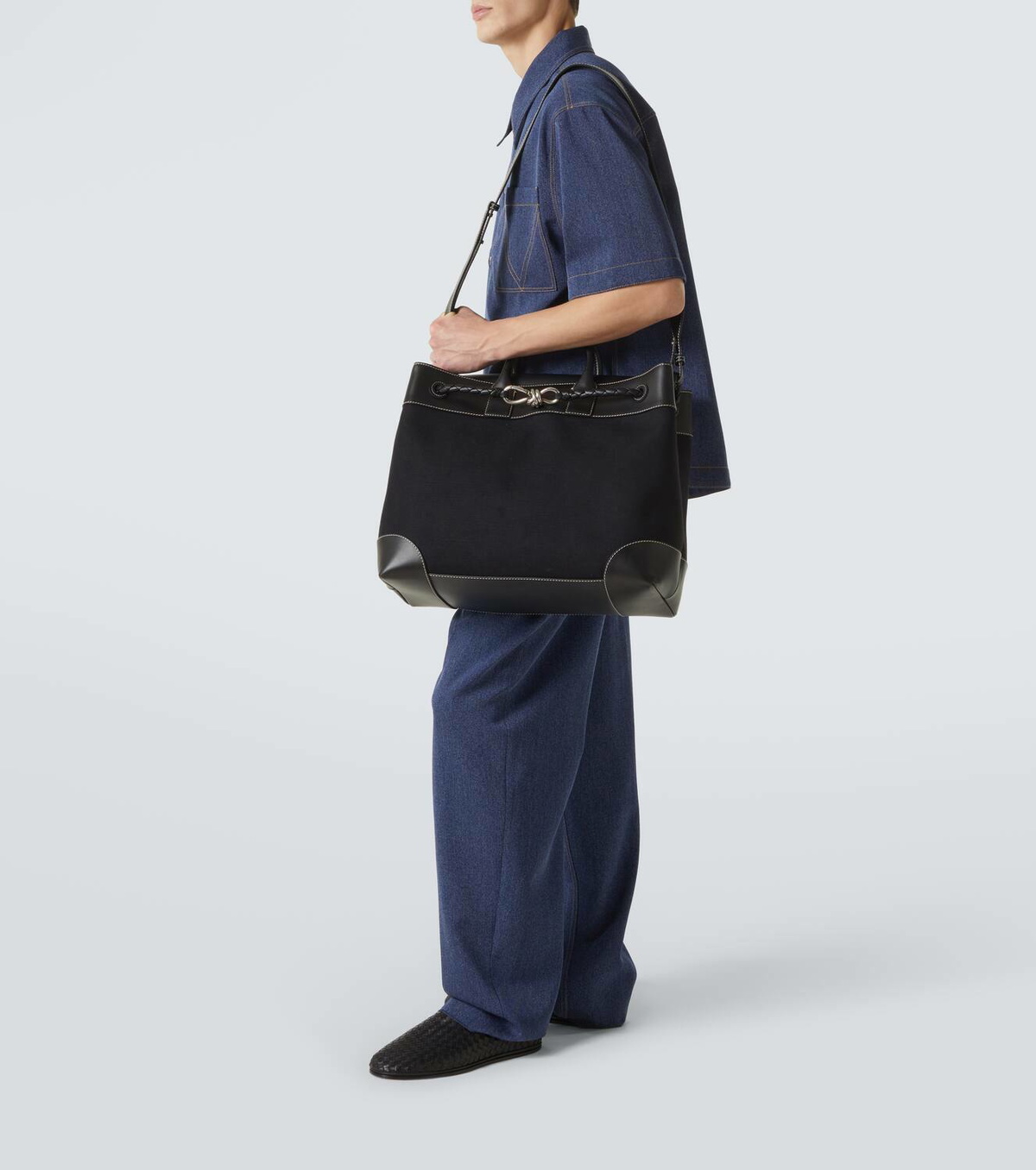 Bottega Veneta Andiamo Voyager leather-trimmed tote bag Bottega Veneta