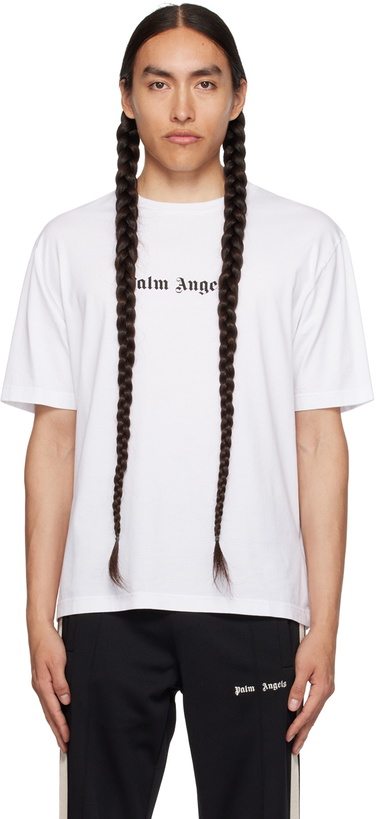 Photo: Palm Angels White Printed T-Shirt