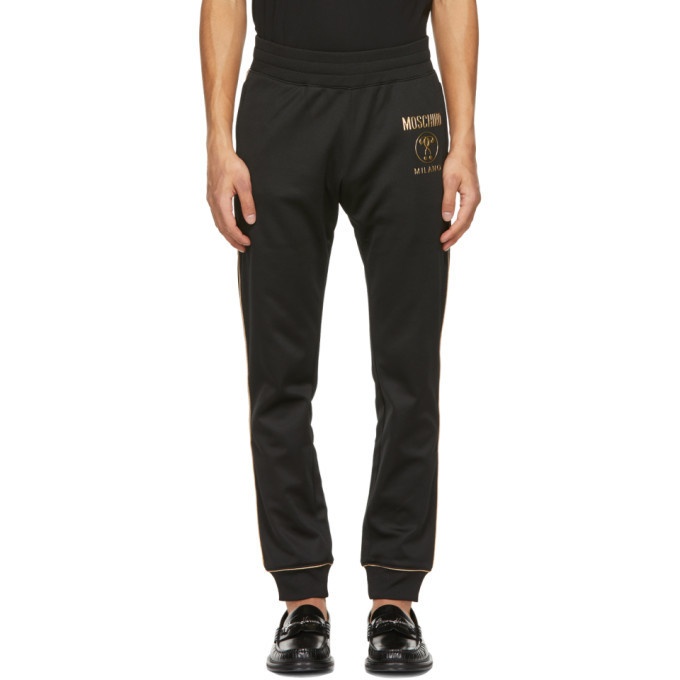 Photo: Moschino Black and Gold Double Question Mark Lounge Pants