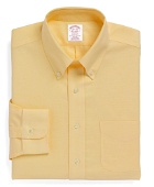 Brooks Brothers Men's Cool Madison Relaxed-Fit Dress Shirt, Non-Iron Button-Down Collar | Yellow