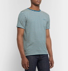 Armor Lux - Striped Cotton and Linen-Blend Jersey T-Shirt - Blue