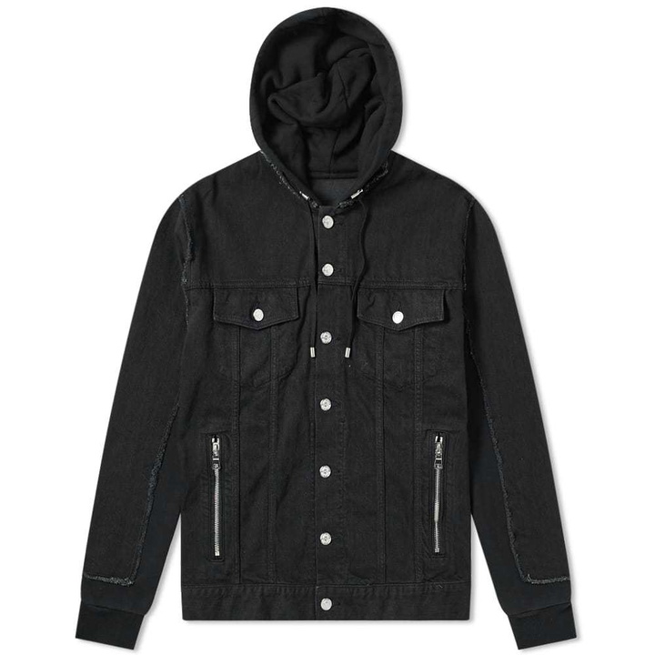 Photo: Balmain Hooded Denim Jacket Black