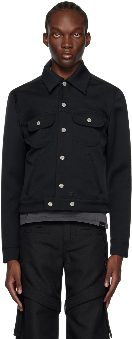 Courrèges Black Spread Collar Jacket Courreges