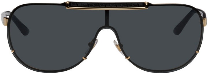 Photo: Versace Black Greek Key Pilot Sunglasses