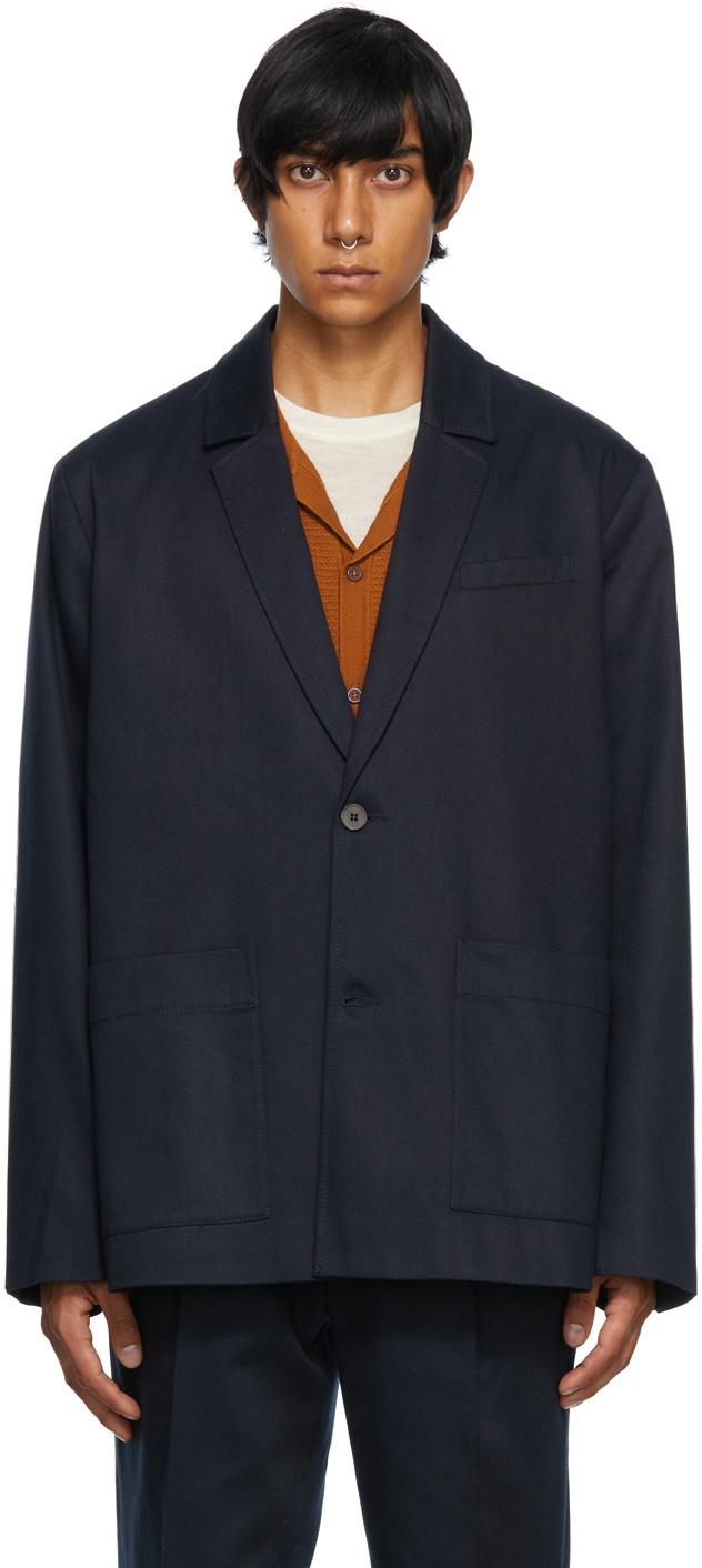 King & Tuckfield Navy Twill Side Vent Blazer King and Tuckfield