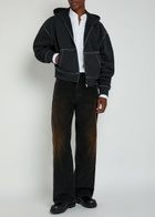 Acne Studios Logo-embroidered Hooded Cotton Sweatshirt Black