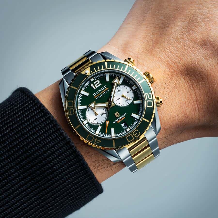 Duxot Tiburon Chronograph Quartz Green Dial Mens Watch DX-2062-55