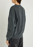 Anine Bing Spencer Printed Cotton Sweatshirt Black