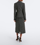Erdem Checked cotton-blend tweed pencil skirt