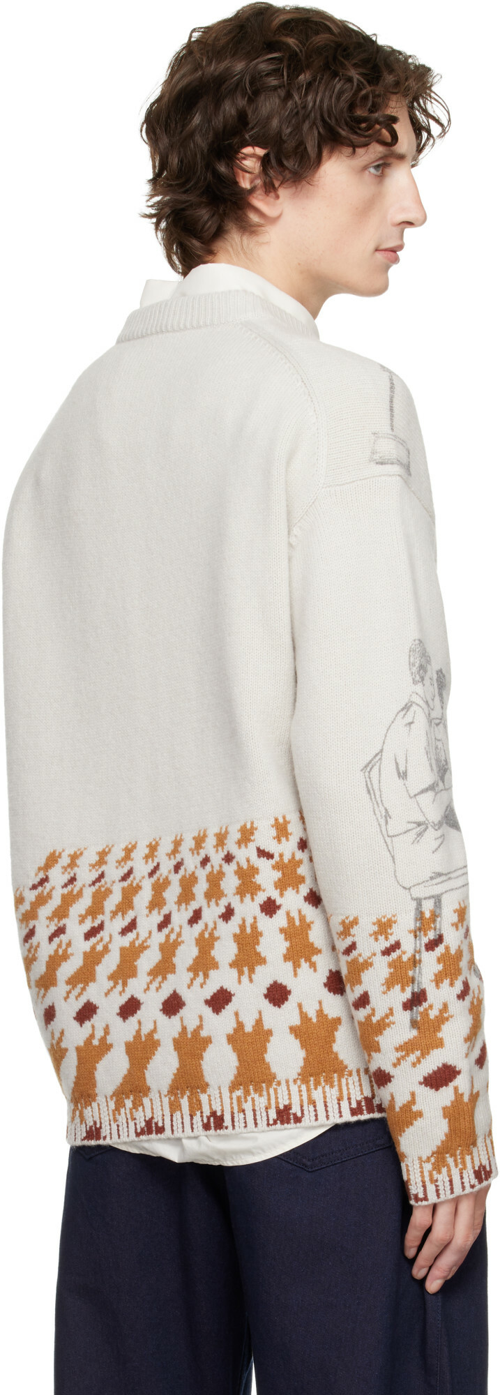JW Anderson Gray Print Jacquard Sweater