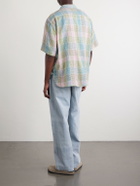 Kardo - Ronen Camp-Collar Floral-Embroidered Checked Cotton and Linen-Blend Shirt - Multi
