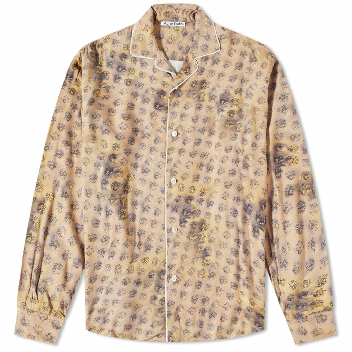 Photo: Acne Studios Men's Samper Washed Roses Shirt in Sand Beige/Yellow