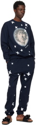 JW Anderson Navy Star Print Sweatpants