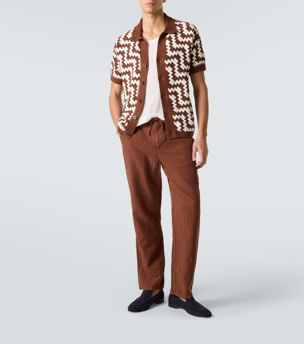 Frescobol Carioca Pinto crochet cotton cardigan