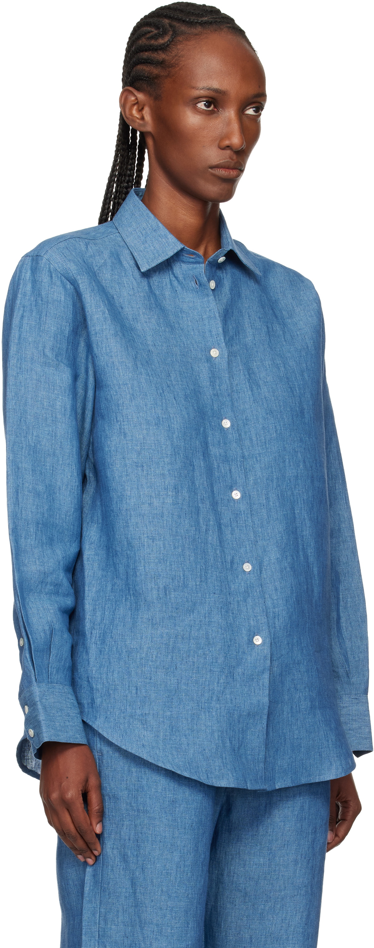 Róhe Blue Classic Chambray Shirt