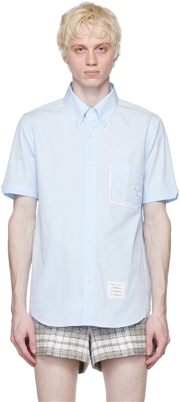 Photo: Thom Browne Blue Rope And Anchor Shirt