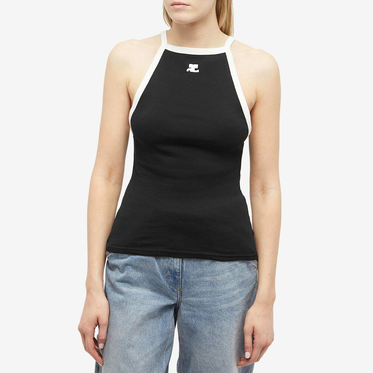 新作からSALEアイテム等お得な商品満載 Courreges Women's Courrèges Light Ribs Contrast Tank Top in キャミソール