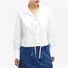 JW Anderson Women's Bow Tie Cropped Shirt in White