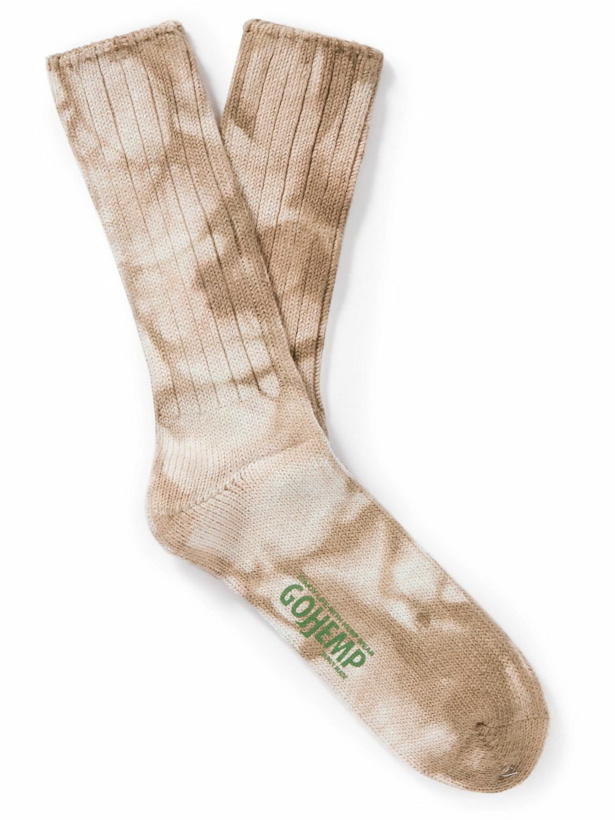 Photo: Anonymous ism - GOHEMP Ribbed Tie-Dyed Cotton-Blend Socks