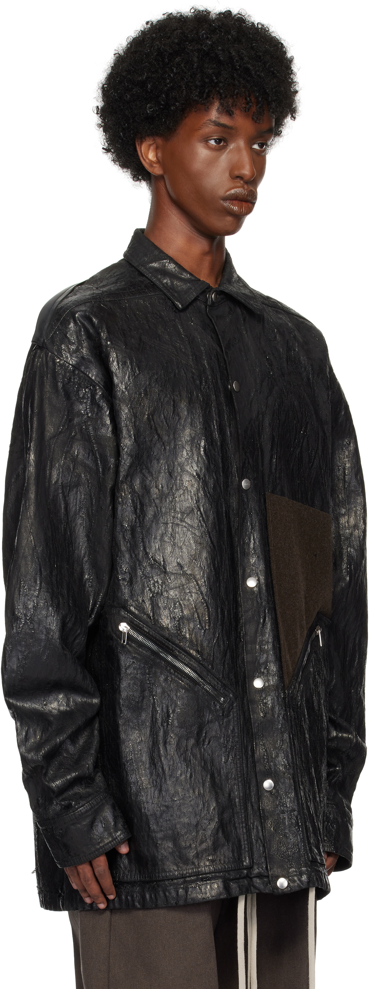 ジャケット・アウター Rick Owens Tour Megacrust Turbo Jacket Rick Owens Black Porterville Runway Tour Megacrust Turbo