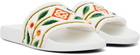 Casablanca White Laurel Terry Slides