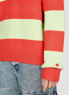 Acne Studios - Face Logo Striped Sweater in Red