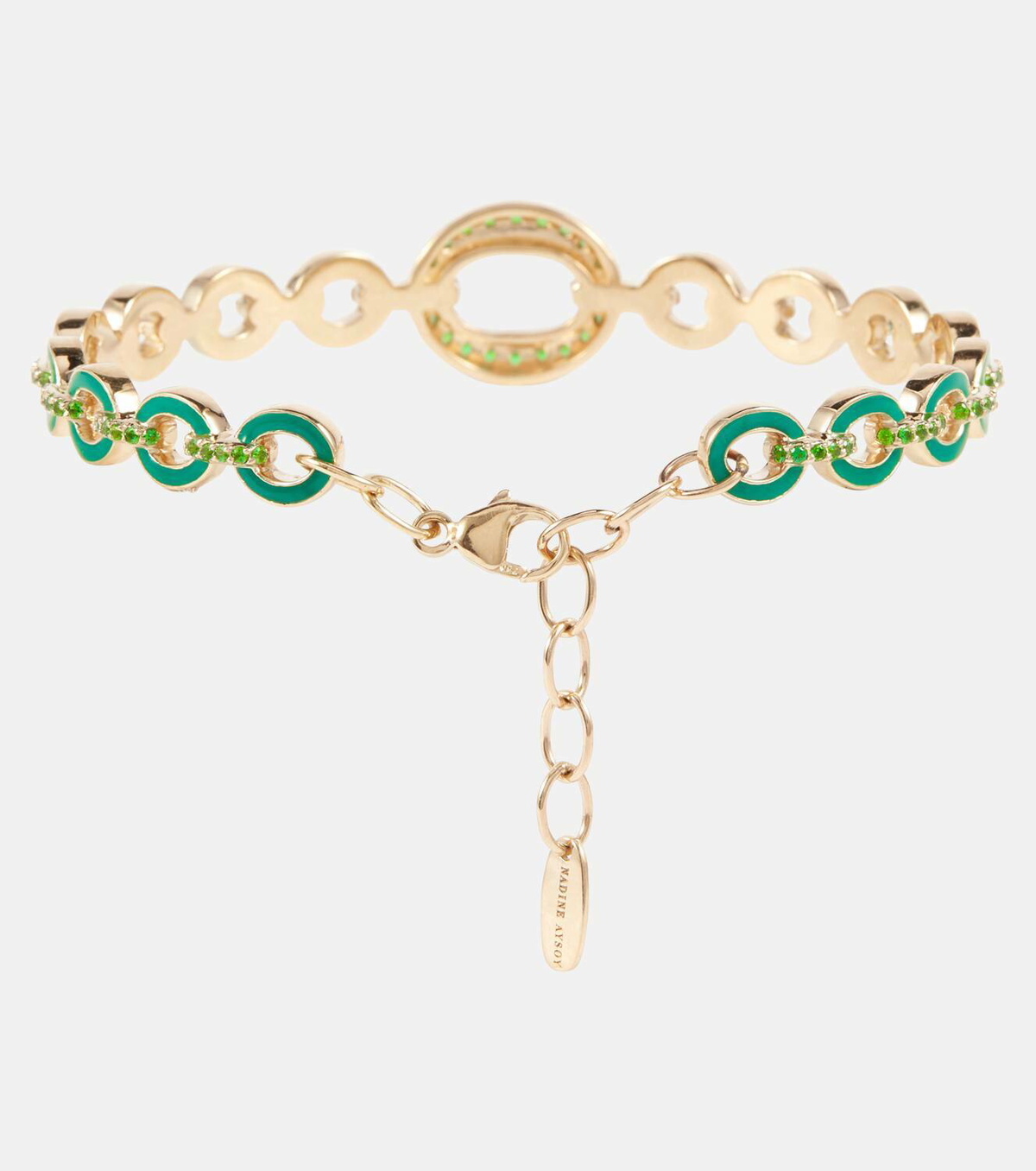 Nadine Aysoy Catena 18kt gold bracelet with emeralds