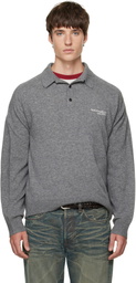 Acne Studios Gray Wool Knit Polo