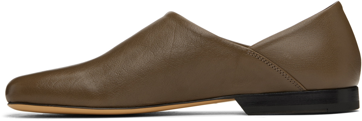 LEMAIRE Brown Leather Slippers