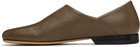 LEMAIRE Brown Leather Slippers