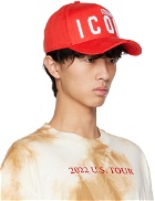 Dsquared2 Red 'Be Icon' Baseball Cap