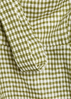 Reformation Celosia Gingham-jacquard Linen Mini Dress Green