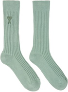 AMI Paris Green Ami de Cœur Socks